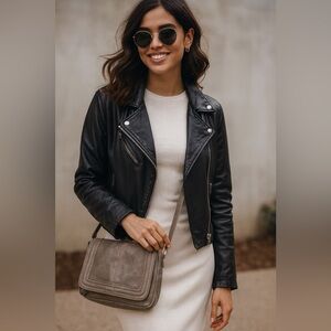 Crossbody Handbag Purse Taupe/Brown w/ Adjustable Strap